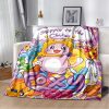 Happy Rocky And Foxy And Boxy Lankybox Soft Plush Blanket Flannel Blanket Throw Blanket for Living 3 - LankyBox Merch